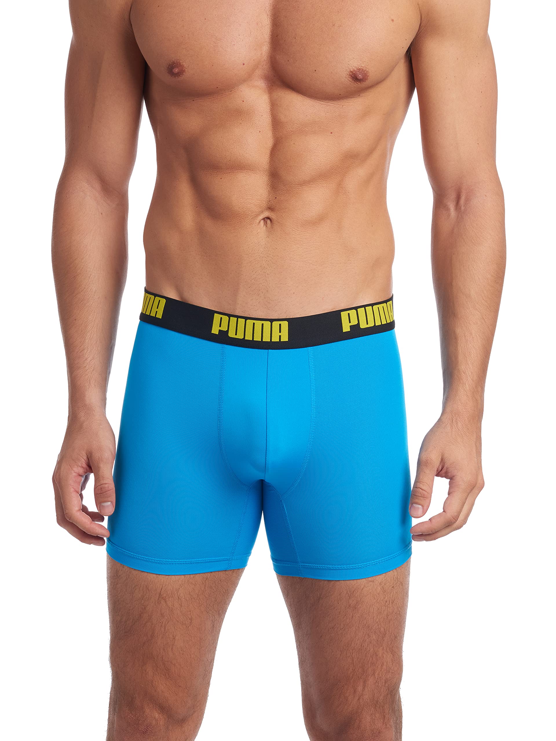 Puma Mens 3 Pack Boxer Brief, Bright Blue, Medium